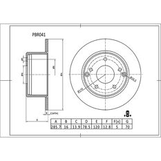Bosch Disc Brake Rotor - Single, PBR041, , scaau_hi-res
