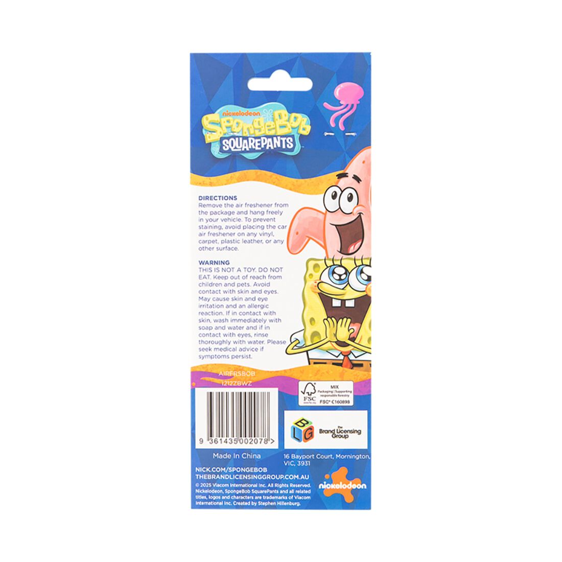 SpongeBob SquarePants Air Freshener, , scaau_hi-res