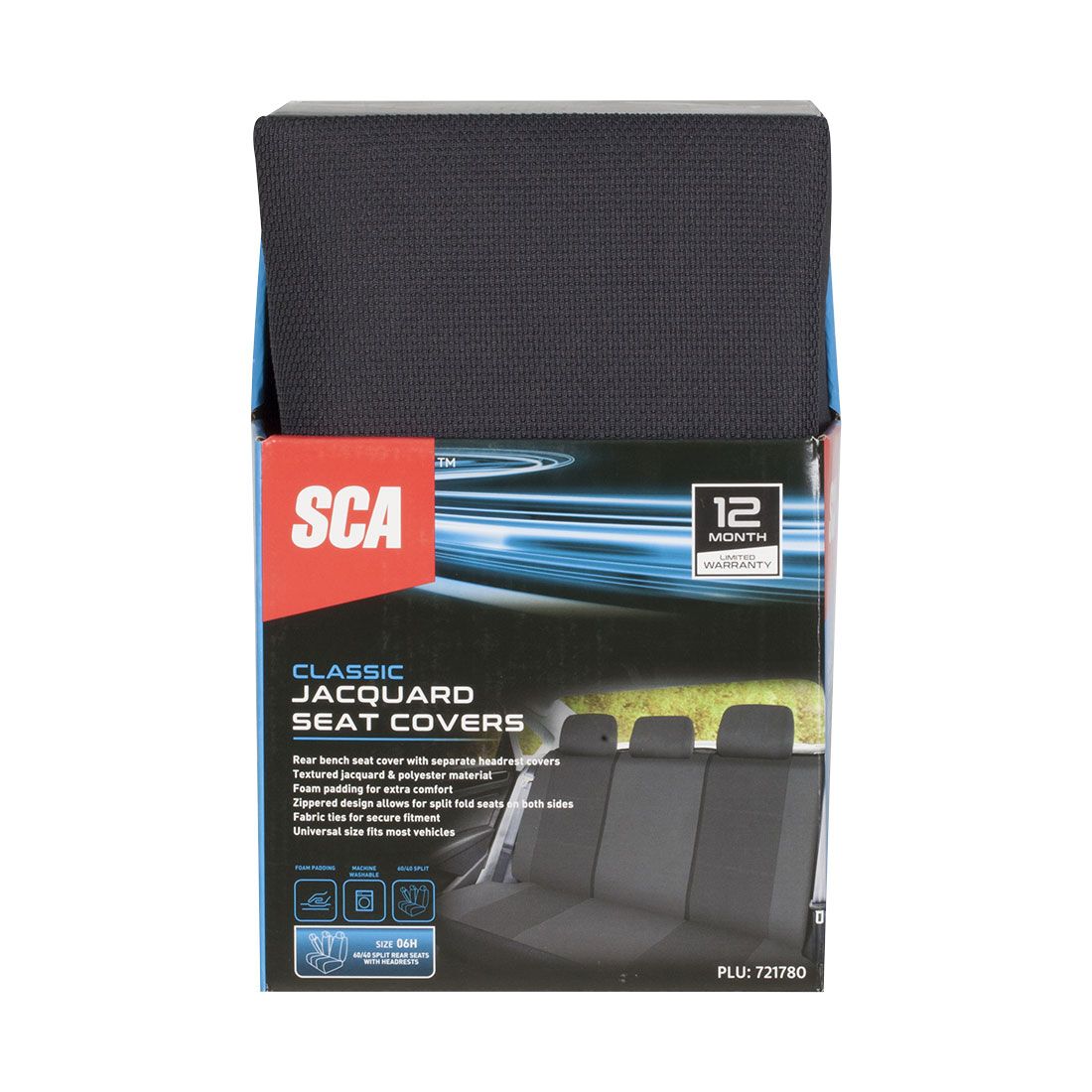 SCA Jacquard Seat Covers Charcoal, Rear, Airbag Compatible, Size 06H, , scaau_hi-res