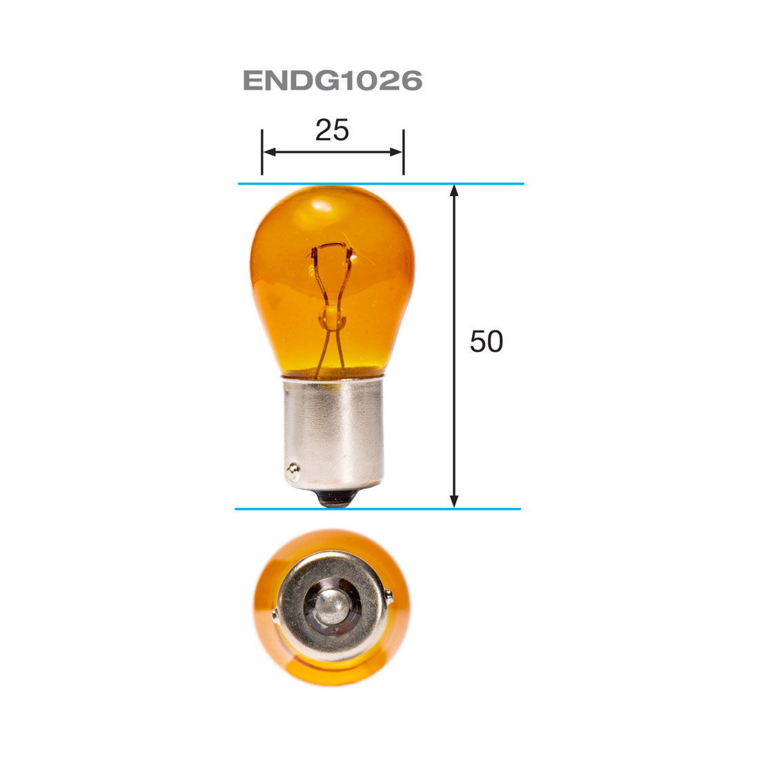 ENDURALIGHT Automotive Globes - Amber Indicator 12V, 21W, BA15S, , scaau_hi-res