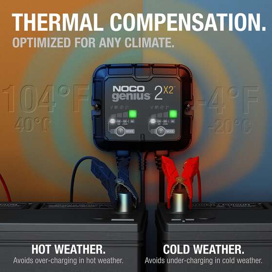 NOCO Genius 2X2 Smart Battery Charger 6V/12V 2-Bank 4 Amp, , scaau_hi-res