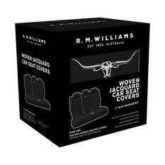 R.M.Williams Woven Seat Covers Black Adjustable Headrests Size 06H Rear Seat, , scaau_hi-res
