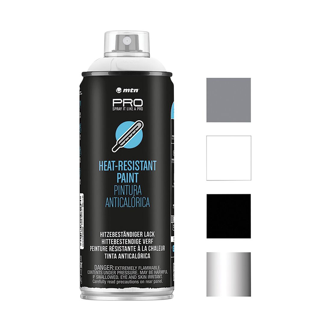 MTN PRO High Heat Paint White 400ml Spray Paint, , scaau_hi-res