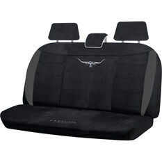 R.M.Williams Suede Velour Seat Covers - Black Adjustable Headrests Size 06H Rear Seat, , scaau_hi-res