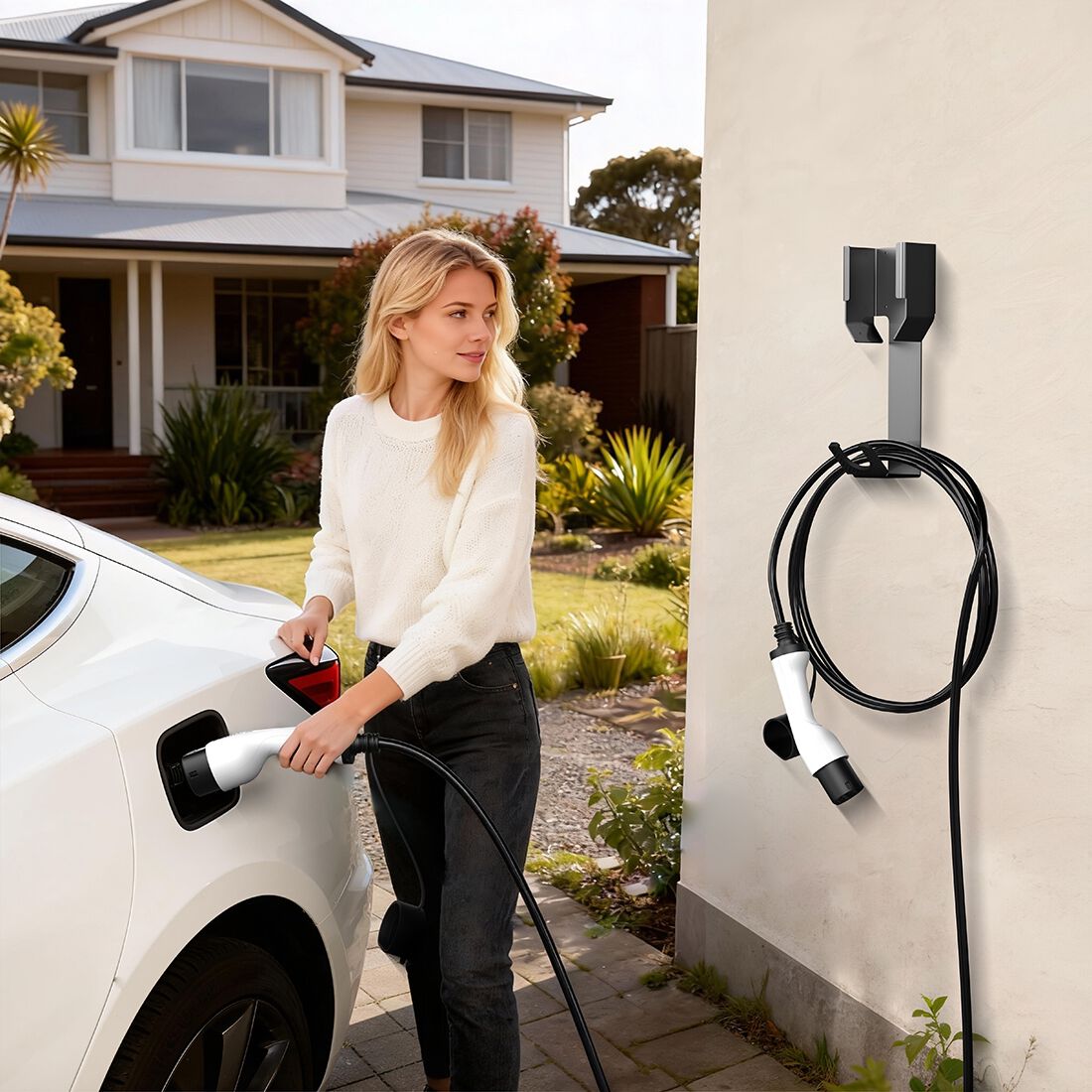 Calibre Electric Vehicle Wall Cable Holder With Hook - Suits Calibre Charge Cable, , scaau_hi-res