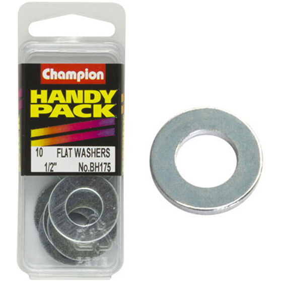Champion Handy Pack Steel Flat Washers BH175, 1/2", , scaau_hi-res