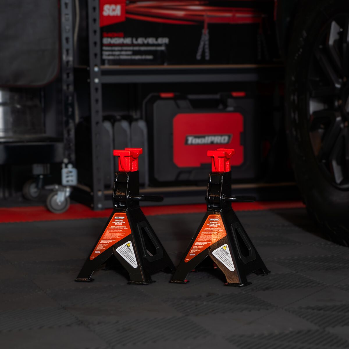 ToolPRO Car Stands Ratchet 2000kg, , scaau_hi-res