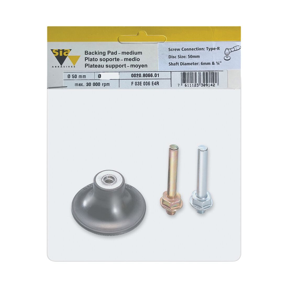 SIA Abrasives 50mm Backing Pad, Quick Change, , scaau_hi-res