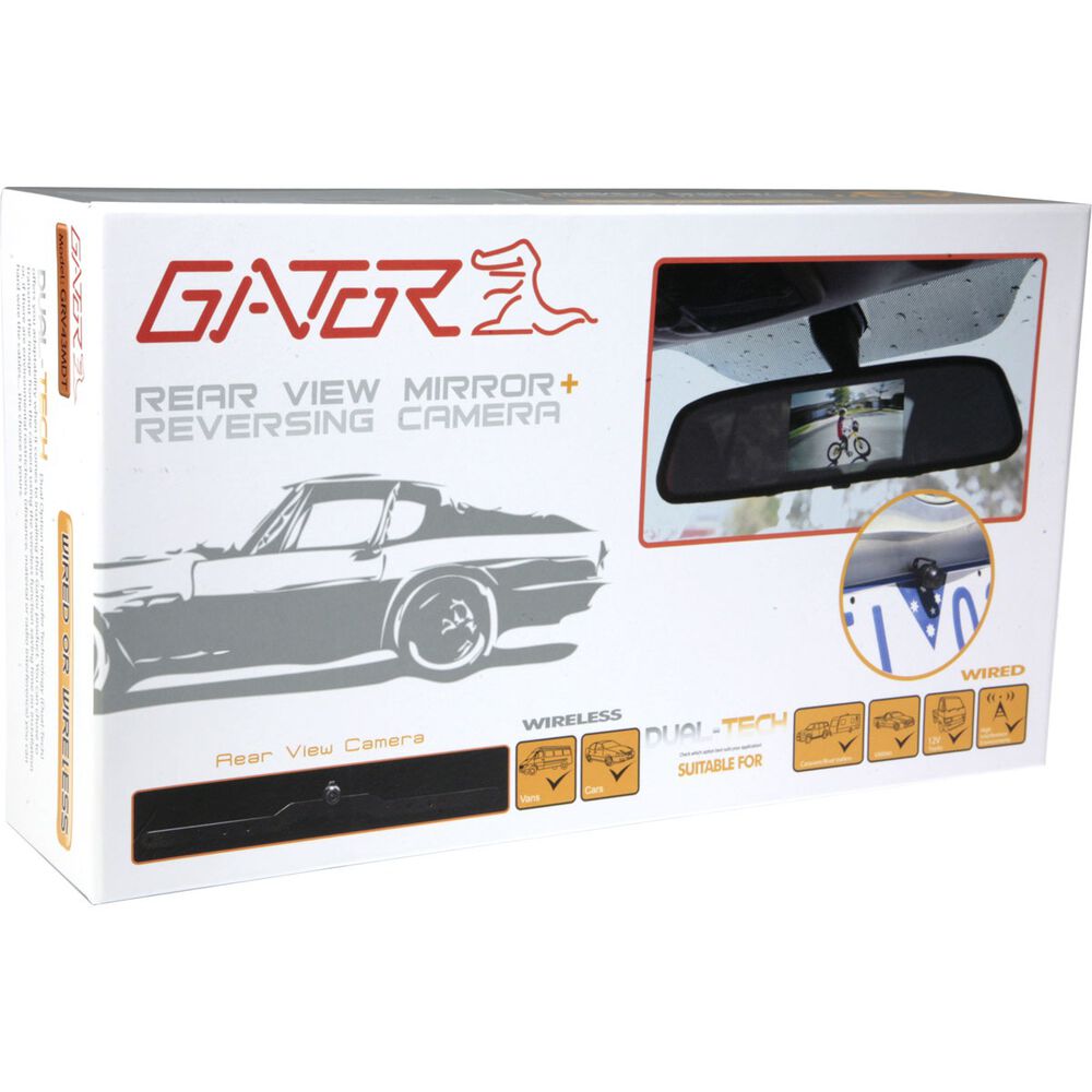 Gator Rear View Mirror and Camera Kit Wired, 4.3inch, GRV43MDT Supercheap Auto
