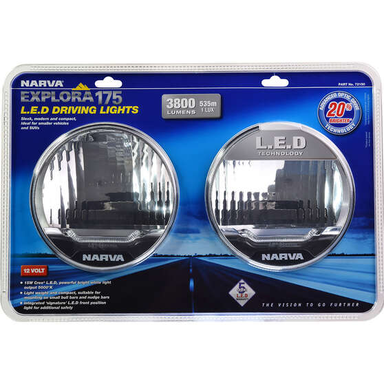 Narva LED Explora Driving Lights - Round 175mm 15W, , scaau_hi-res