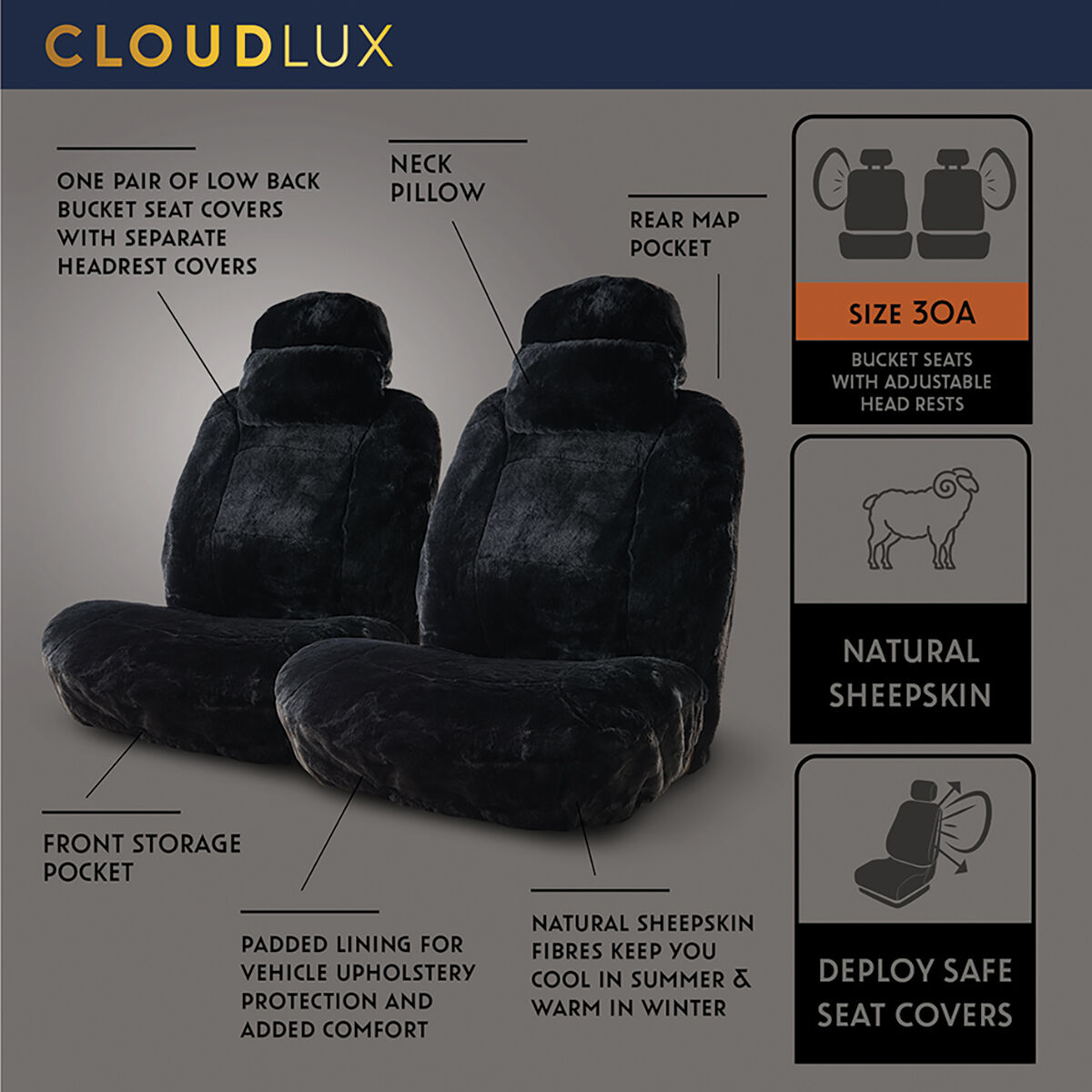 Platinum cloud sheepskin seat covers discount