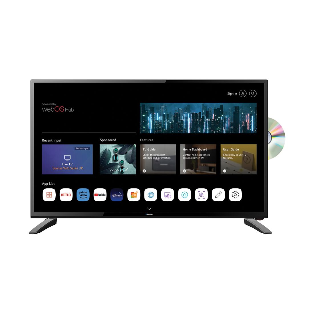 Blaupunkt 24" Full HD Smart TV with DVD Player, , scaau_hi-res