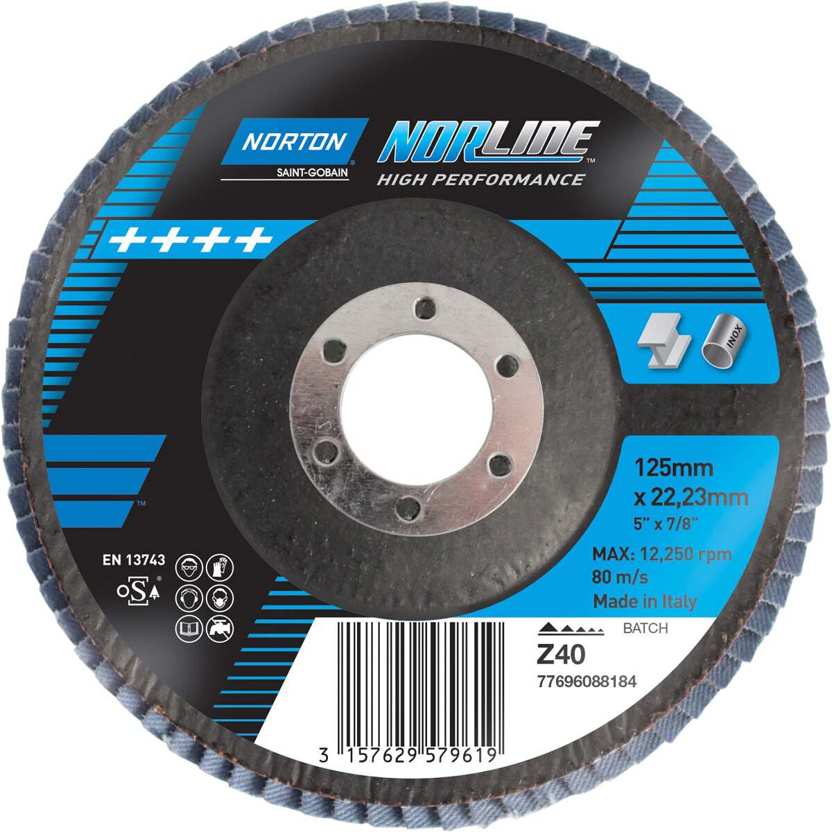 Norton Flap Disc 125mm, 40 Grit, , scaau_hi-res