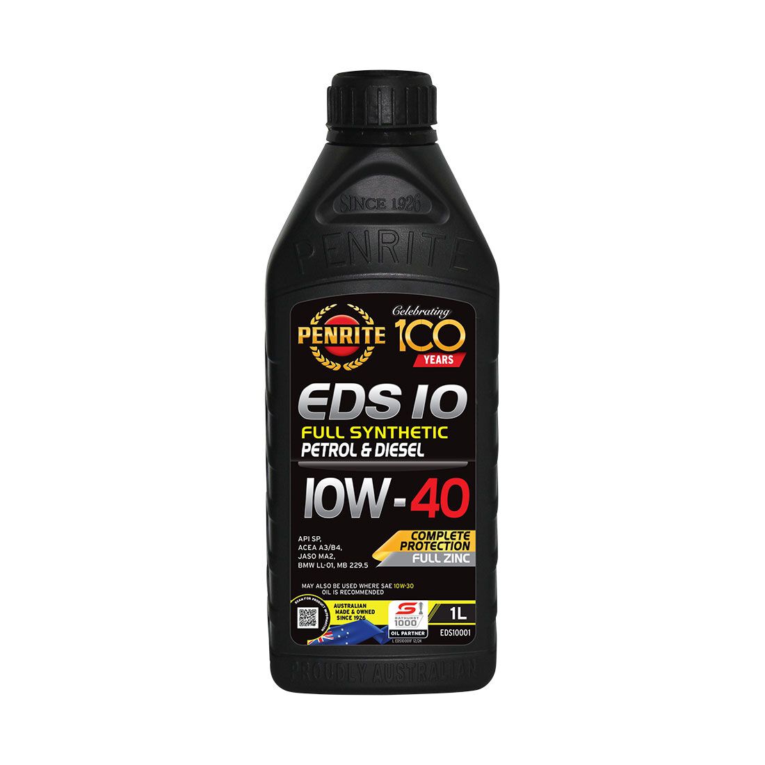 Penrite Full Synthetic Engine Oil - 10W-40 1 Litre, , scaau_hi-res