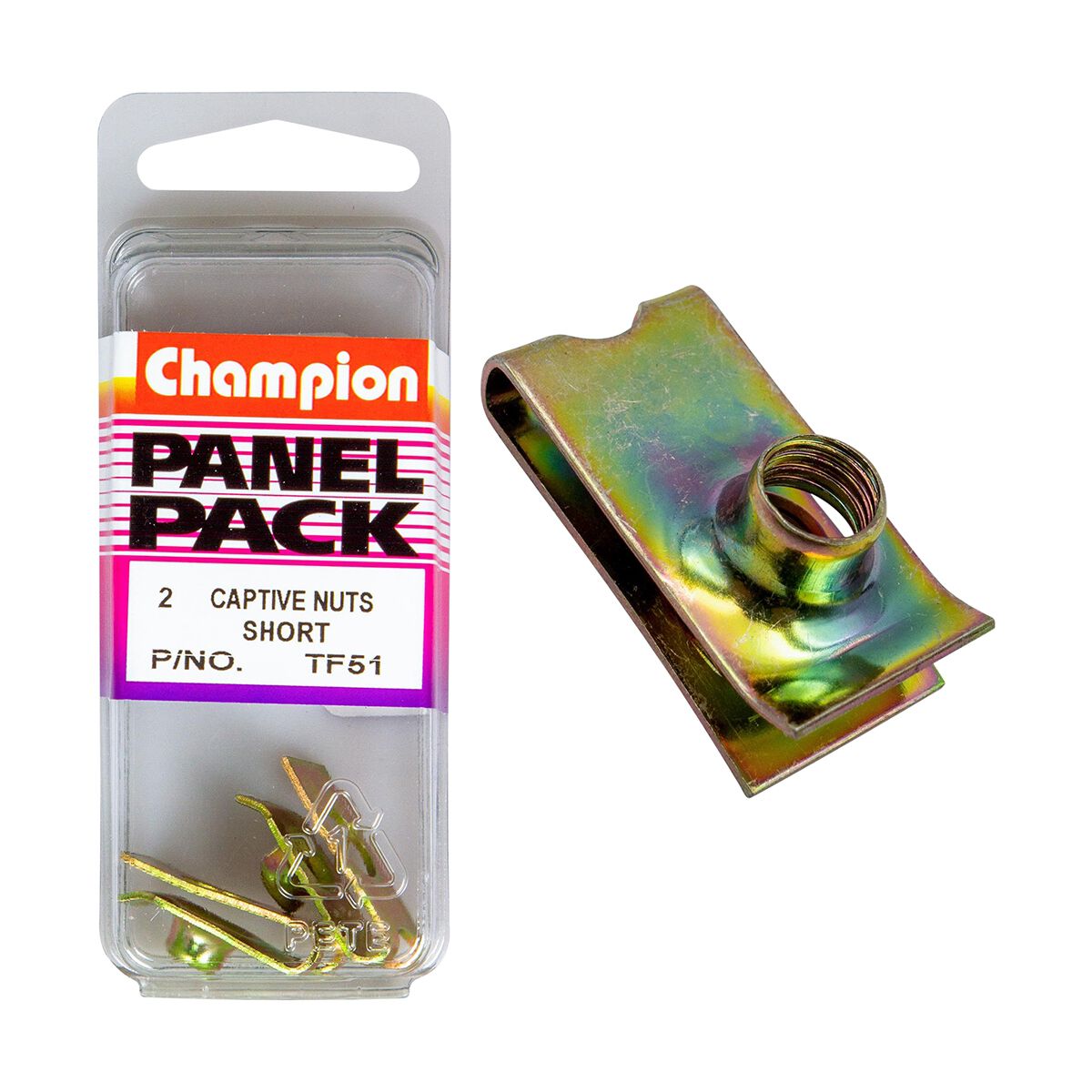 Champion Panel Pack Short Captive Nuts TF51, M6x1.0mm, , scaau_hi-res