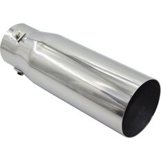 Street Series Stainless Steel Exhaust Tip - Straight Cut Tip suits 40mm to 52mm, , scaau_hi-res