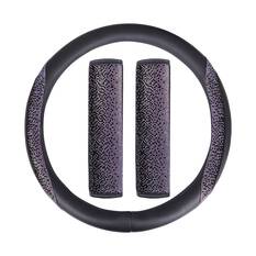 SCA Ombre Bling Leather Look Steering Wheel Cover and Seat Belt Buddies, , scaau_hi-res
