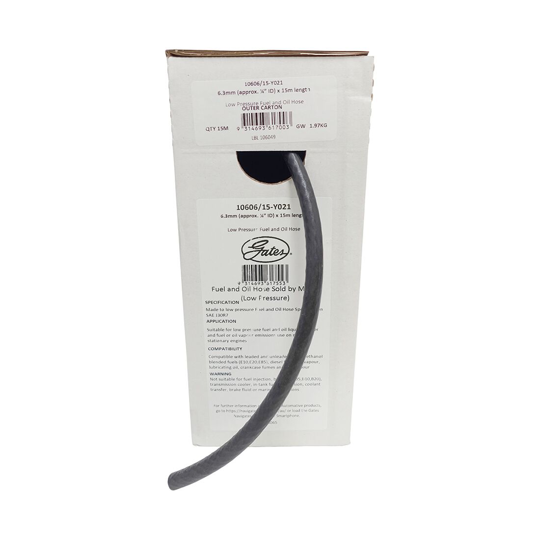 Gates 6.3mm Low Pressure Fuel and Oil Hose sold per metre, , scaau_hi-res