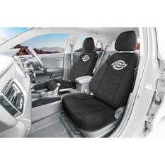 Dickies Polyester OG Black/White Logo Seat Covers Black Adjustable Headrests Airbag Compatible, , scaau_hi-res