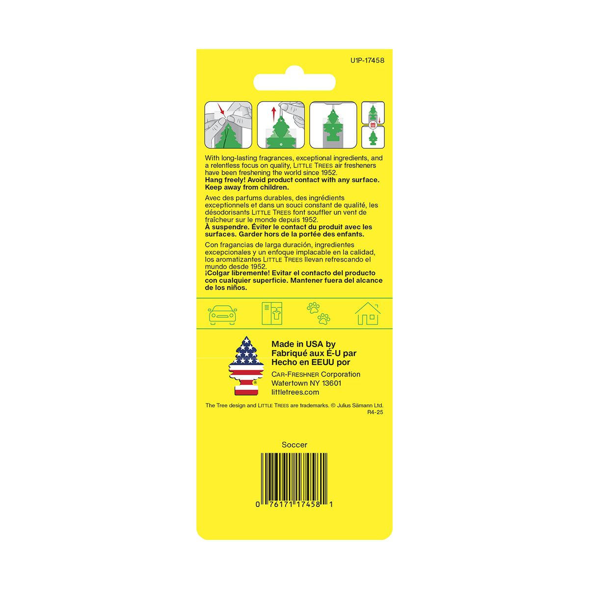 Little Trees Air Freshener - Soccer Black Ice 1 Pack, , scaau_hi-res