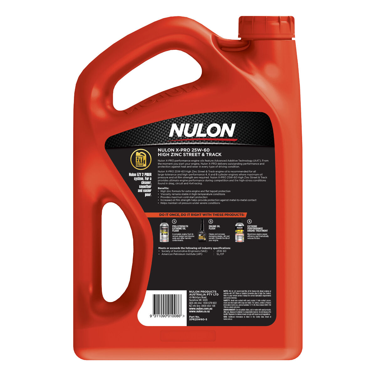 Nulon X-PRO 25W-60 High Zinc Street & Track Engine Oil 5 Litre, , scaau_hi-res