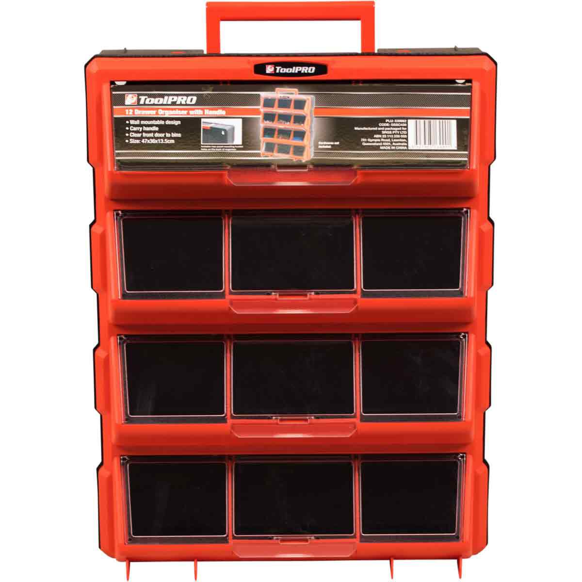 ToolPRO Organiser Portable 12 Drawer, , scaau_hi-res