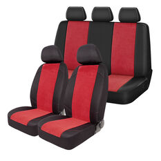 SCA Red/Black Cord Seat Cover Set, , scaau_hi-res