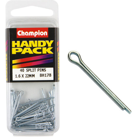 Champion Handy Pack Split Pins BH178, 1.6mm X 20mm, , scaau_hi-res