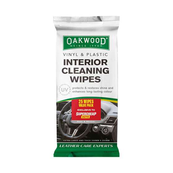 Oakwood Everyday Vinyl & Plastic Wipes 25 Pack, , scaau_hi-res