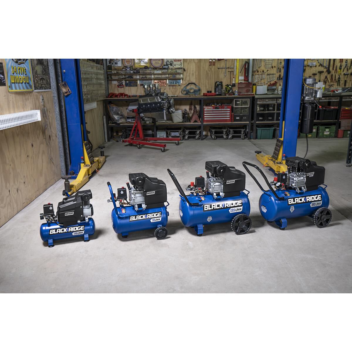 Blackridge Air Compressor 1HP Direct Drive 8 Litre tank, , scaau_hi-res