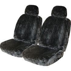 SCA Luxury Fur Seat Cover - Slate Adjustable Headrests Size 30 Front Pair Airbag Compatible, , scaau_hi-res