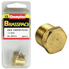 Champion Brass Pack Hex Taper Plug HC53, 1/2", , scaau_hi-res