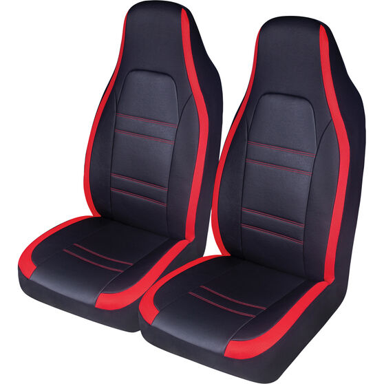 SCA Racing Seat Covers - Front Pair - Black / Red ...