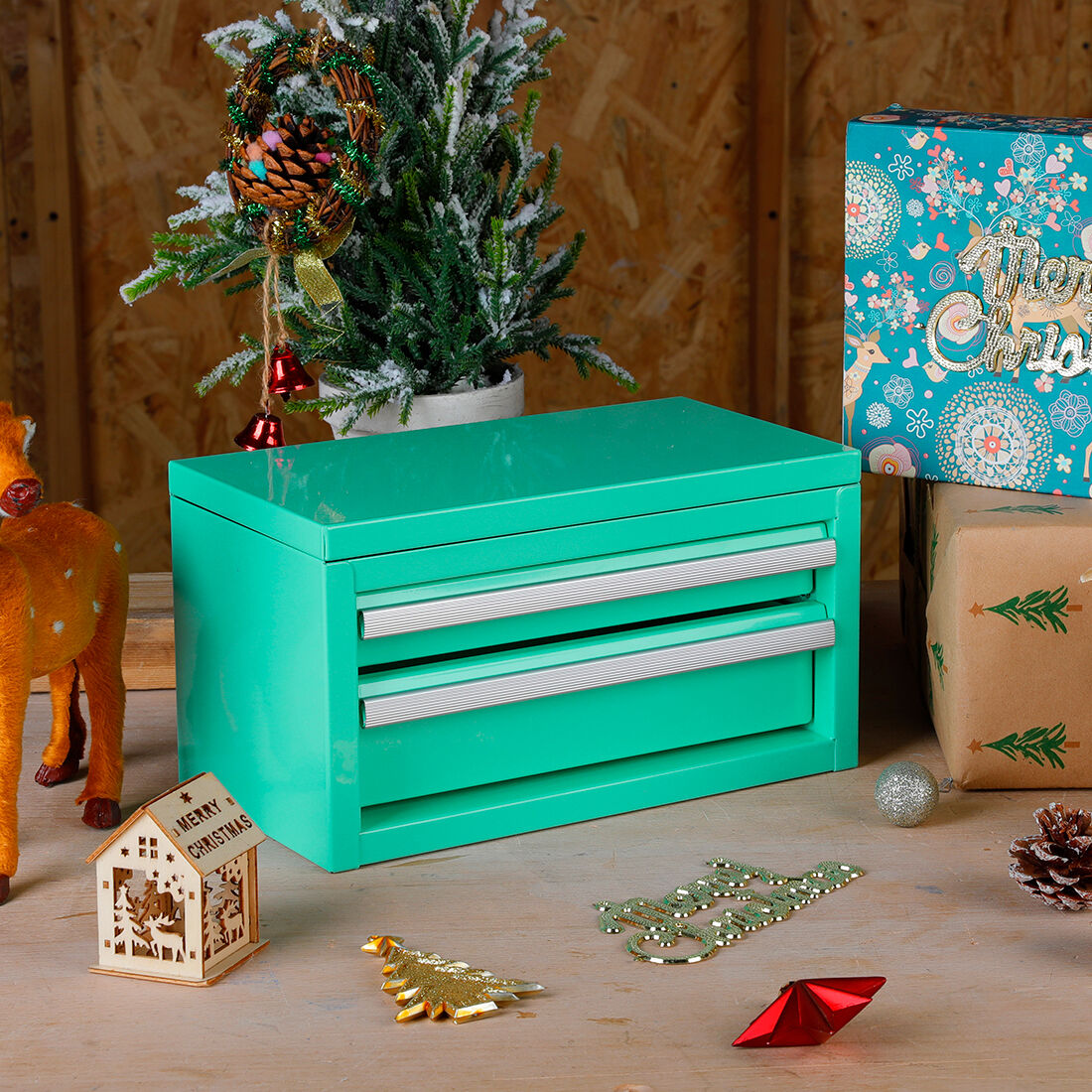 ToolPRO Mini Tool Chest 2 Drawer Aqua, , scaau_hi-res