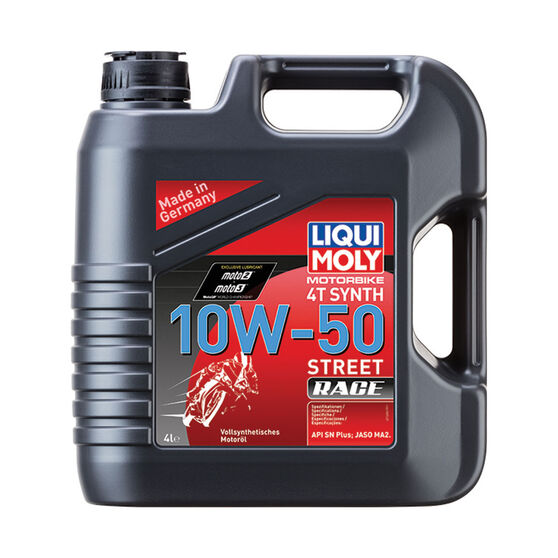 LIQUI MOLY Synth Street Race 4T Motorcycle Oil 10W-50 4 Litre, , scaau_hi-res