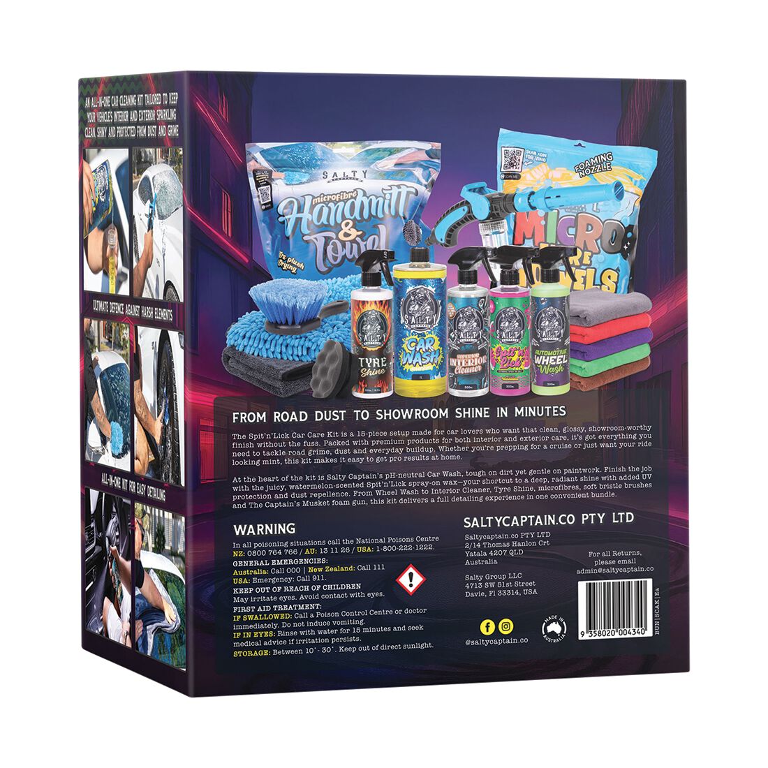 Salty Captain Spit &amp; Lick Car Cleaning Kit - 15 Piece, , scaau_hi-res