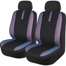 SCA Mesh Seat Covers - Black Blue and Orange Adjustable Headrests Size 30 Front Pair Airbag Compatible, , scaau_hi-res