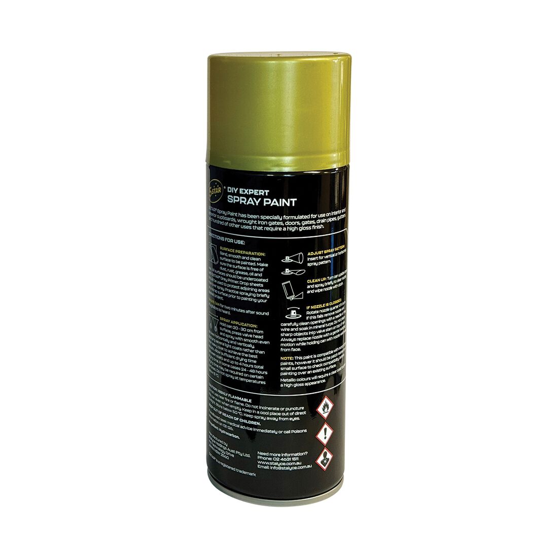 5 Star Enamel Spray Paint Gold 250g, , scaau_hi-res