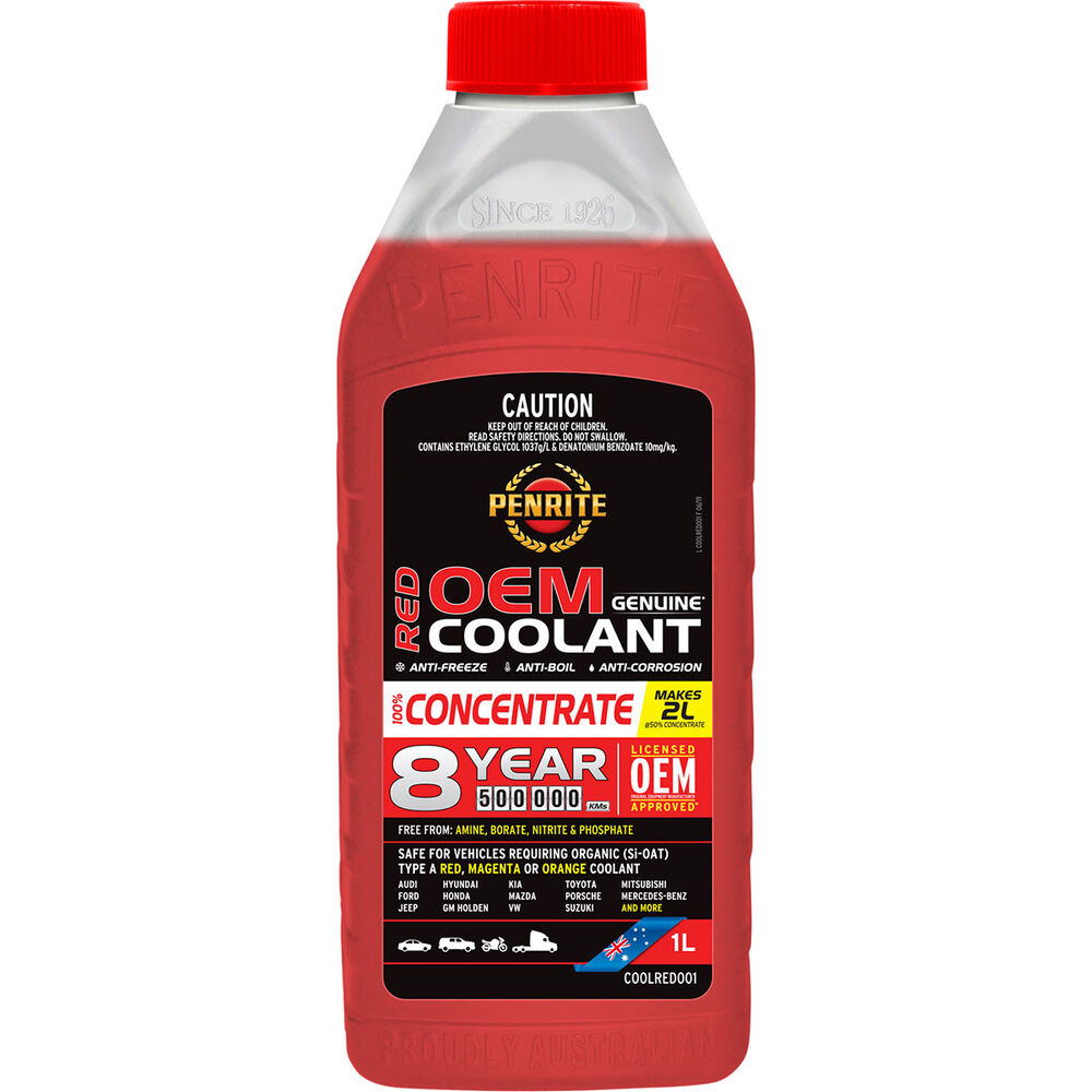 Penrite Red Long Life Anti Freeze / Anti Boil Concentrate Coolant 1L