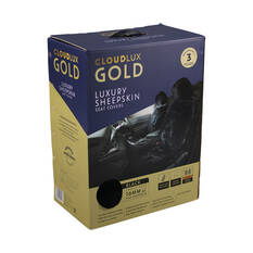 Gold CLOUDLUX Sheepskin Seat Covers - Black Adjustable Headrests Size 30 Front Pair Airbag Compatible, , scaau_hi-res