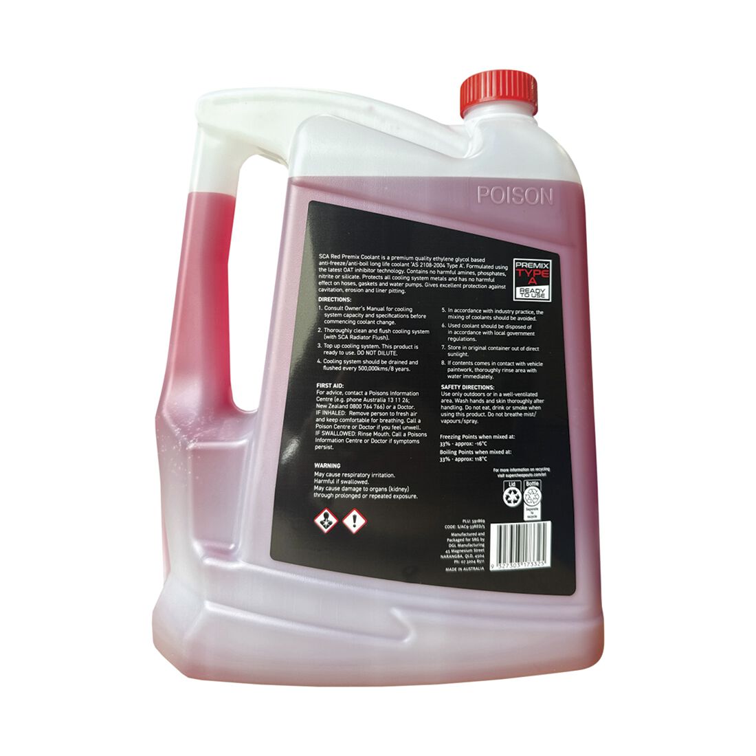 SCA Red Long Life Coolant Premix - 5 Litres, , scaau_hi-res