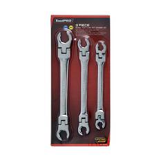 ToolPRO Spanner Set - Flare Nut, Flex Head, 3 Piece, Metric, , scaau_hi-res