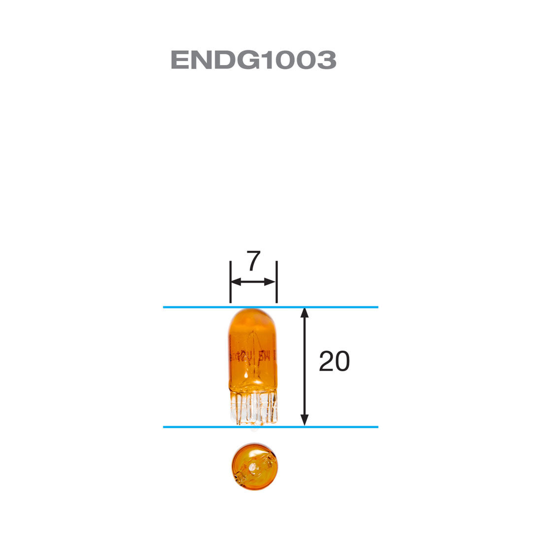 ENDURALIGHT Automotive Globes - Amber Wedge 12V, 5W, T-10, , scaau_hi-res