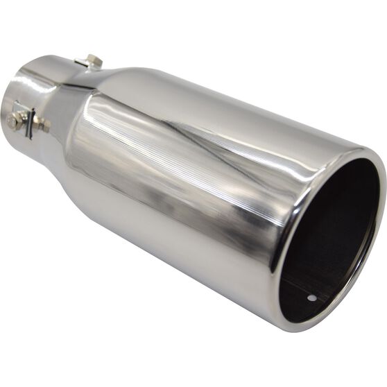 Street Series Stainless Steel Exhaust Tip - Straight Cut Rolled Tip suits 40mm to 52mm, , scaau_hi-res