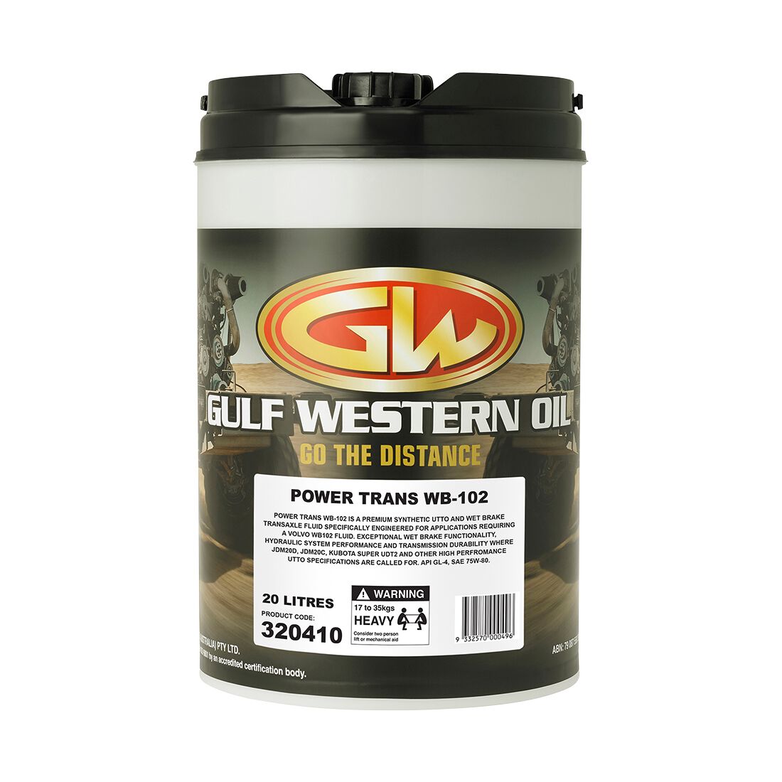 Gulf Western Power Trans WB-102 Gear Oil - 20 Litre, , scaau_hi-res