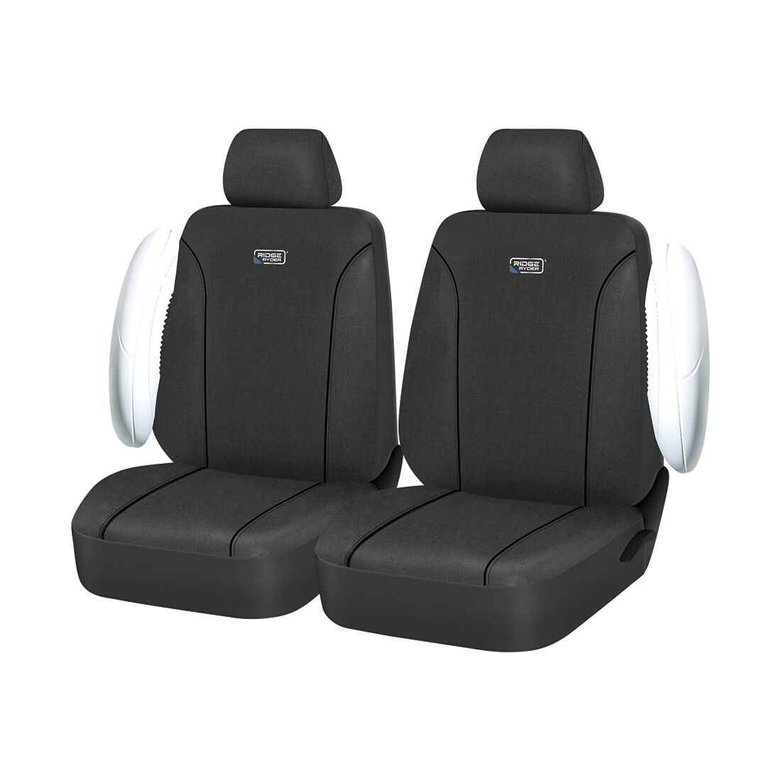 Ridge Ryder Canvas Seat Covers Charcoal/Black 30SAB, , scaau_hi-res