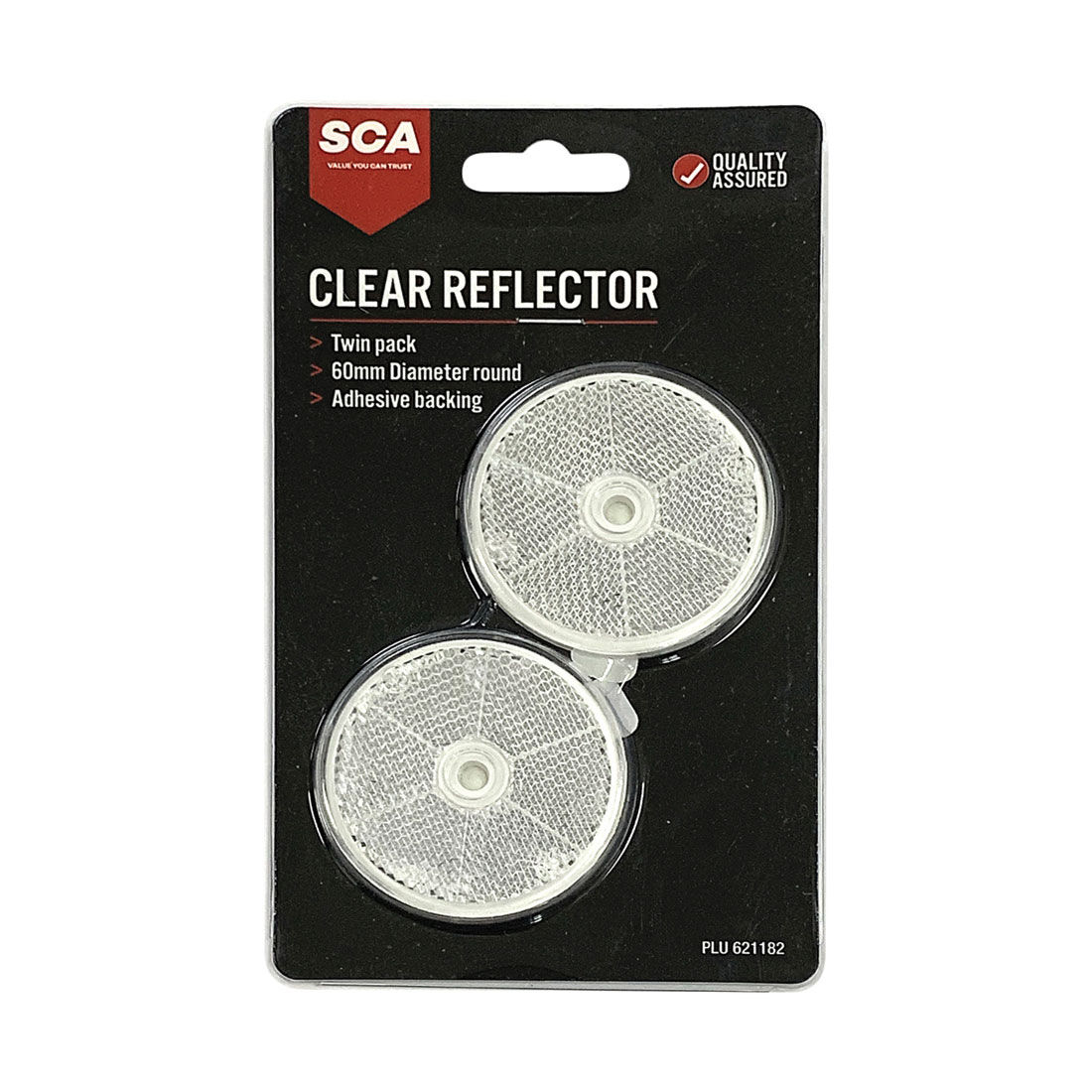 SCA Reflector Twin Pack Round Clear 60mm, , scaau_hi-res