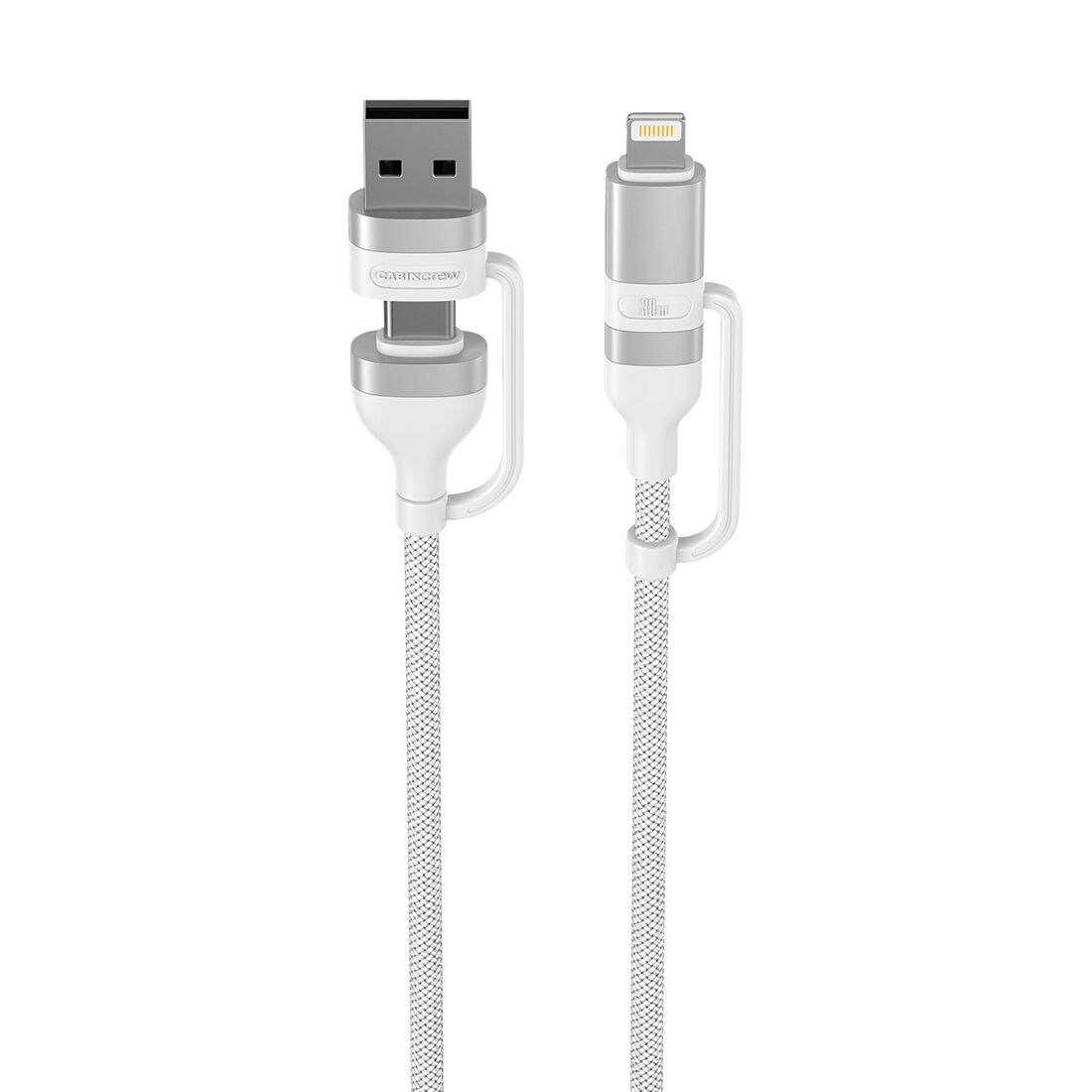 Cabin Crew USB-C/USB-A to USB-C/Lightning Magnetic Cable White, , scaau_hi-res