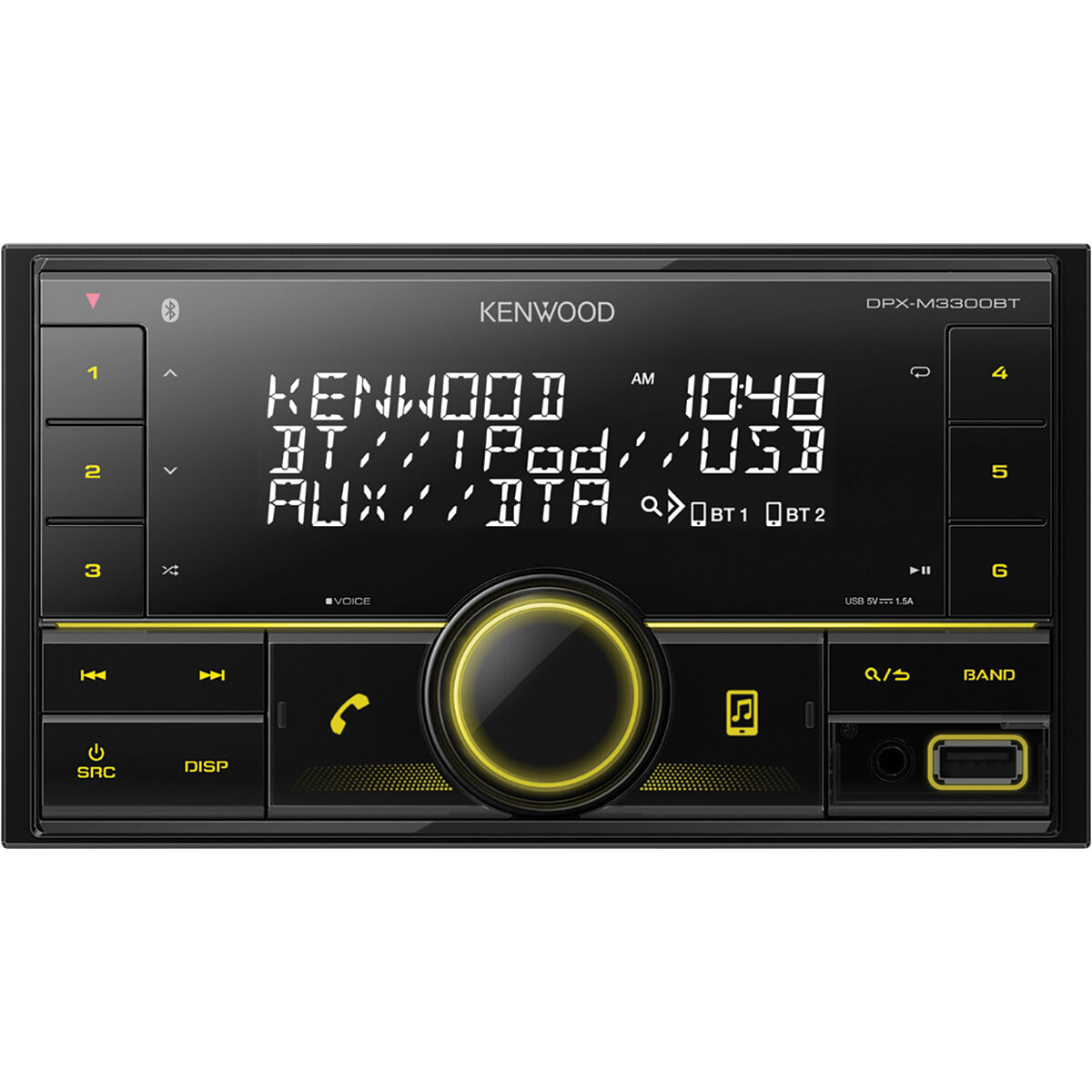 Kenwood DPX-M3300BT Double DIN Head Unit with Bluetooth, , scaau_hi-res