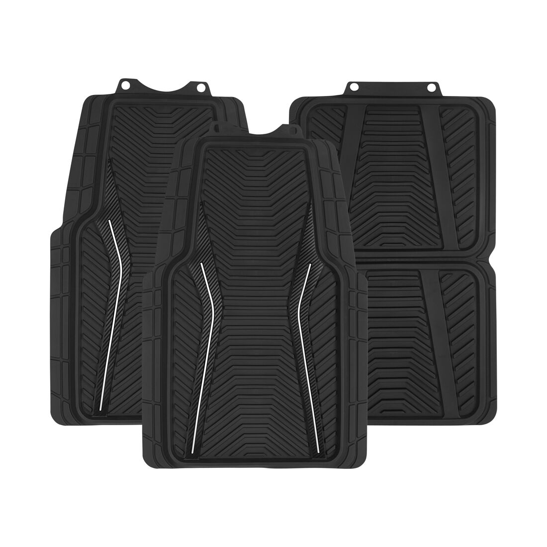 SCA Floor Mats PVC Rubber Sports Black Set of 4, , scaau_hi-res